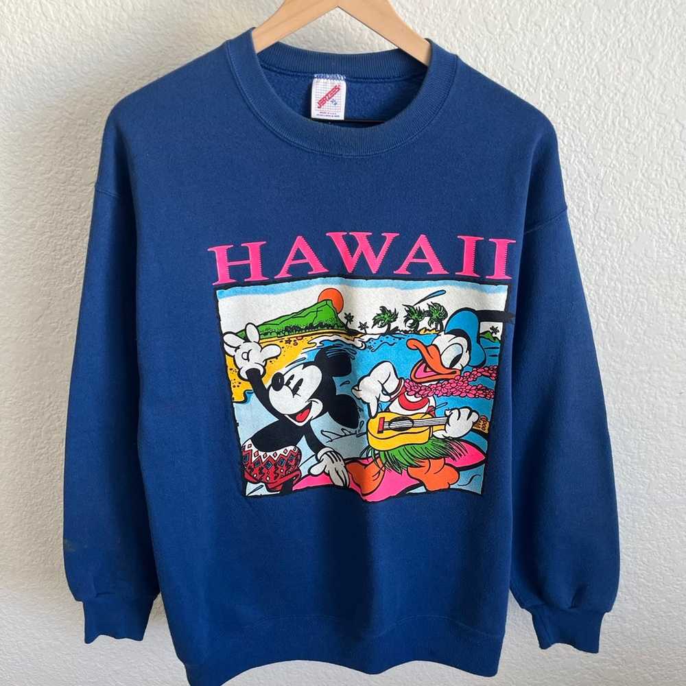 Vintage Mickey Mouse Donald Duck Hawaii Crewneck … - image 1