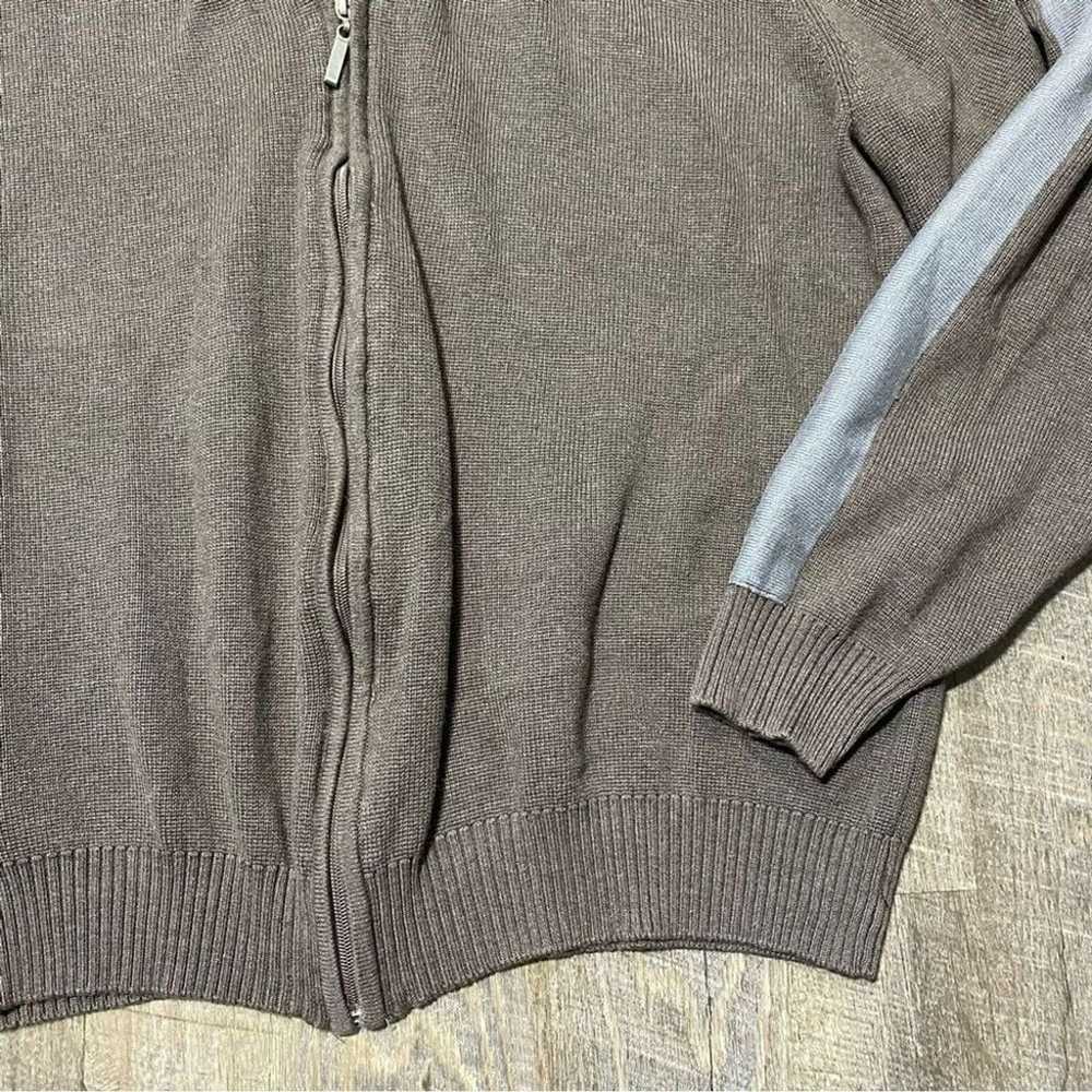 Y2k Oscar dela Renta Knit Brown Gray Sweater Mens… - image 2