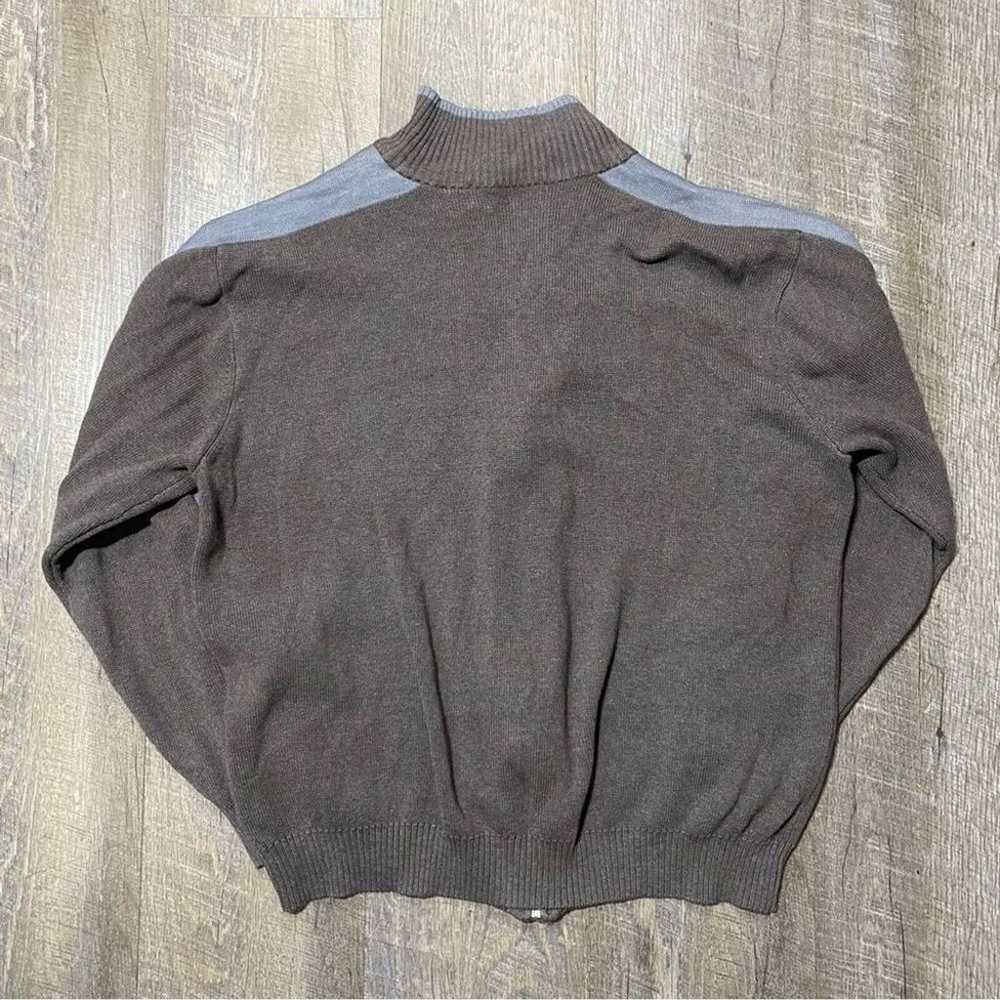 Y2k Oscar dela Renta Knit Brown Gray Sweater Mens… - image 4