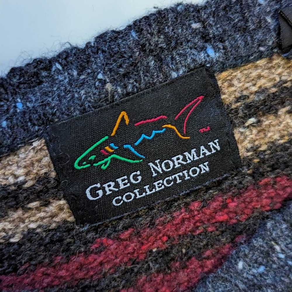Vintage Striped Wool Grandpa Sweater Greg Norman … - image 4