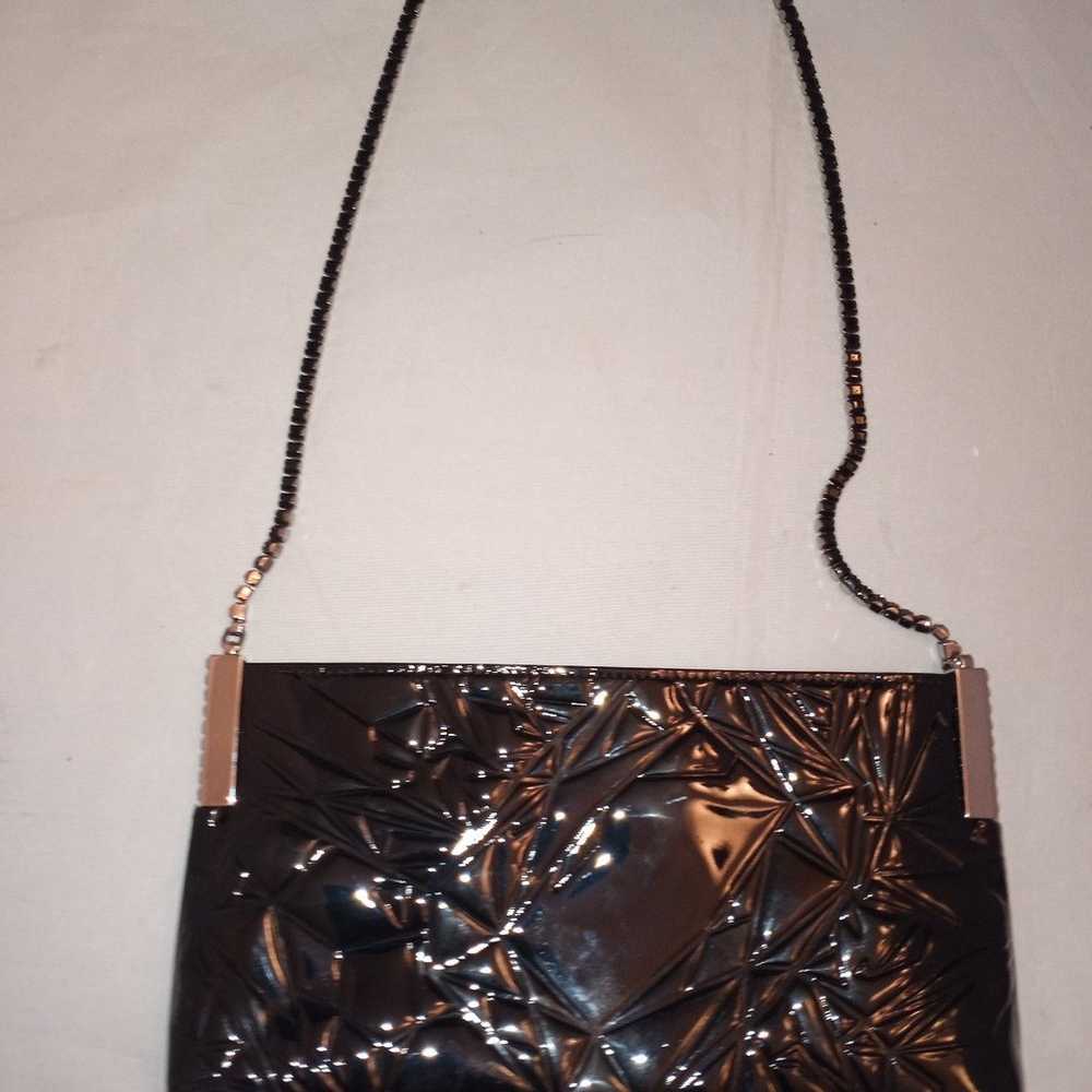 Swarovski crystal Black Patent Leather Evening cl… - image 1