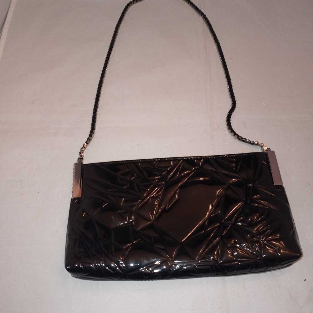 Swarovski crystal Black Patent Leather Evening cl… - image 2