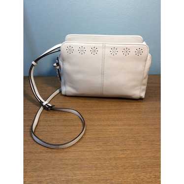 Clarks White Leather Shoulder Bag Adjustable Stra… - image 1