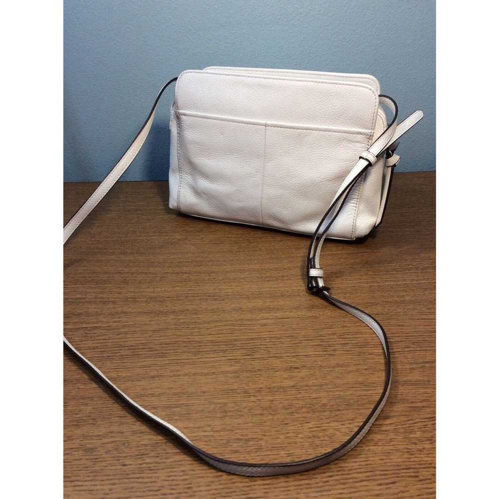 Clarks White Leather Shoulder Bag Adjustable Stra… - image 3