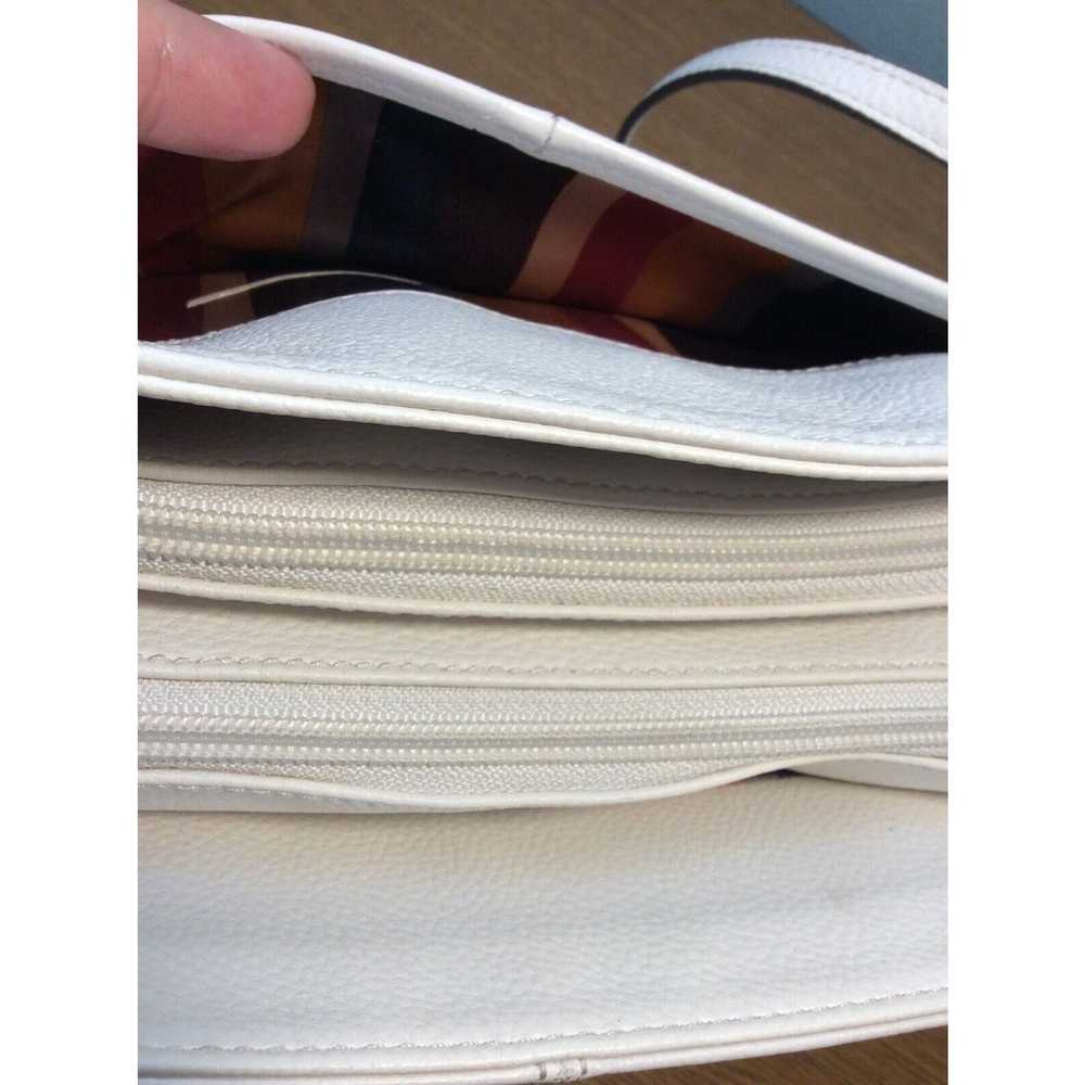 Clarks White Leather Shoulder Bag Adjustable Stra… - image 9