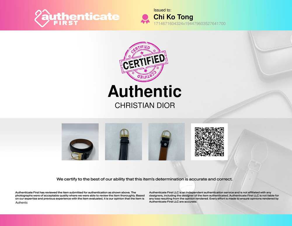 Authentic Christian Dior Black Belt - Size One Si… - image 7