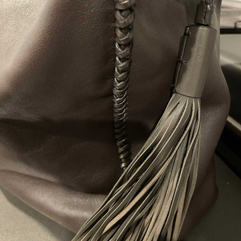 All Saints grey leather shoulder bag purse with t… - image 3