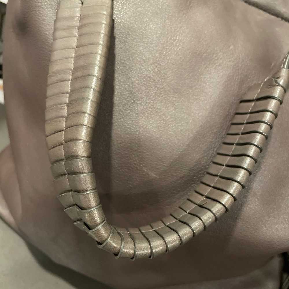 All Saints grey leather shoulder bag purse with t… - image 4