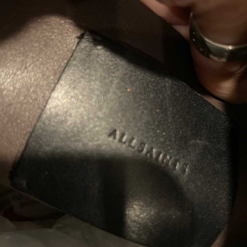 All Saints grey leather shoulder bag purse with t… - image 5