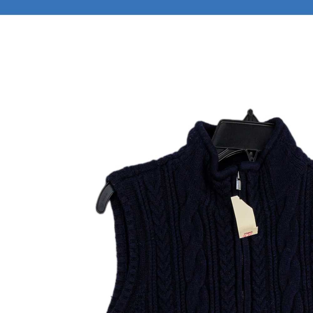 NWT Talbots Womens Navy Cable Knit Mock Neck Slee… - image 2