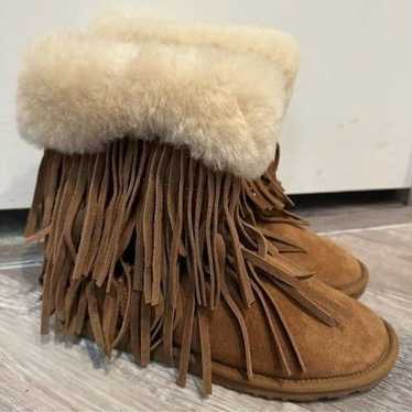 UGG KOOLABURRA Winter Boots Women Size 8 Tan Frin… - image 1