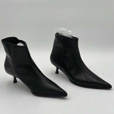 miss left Black Basic Kitten Heel Ankle Boots Poin