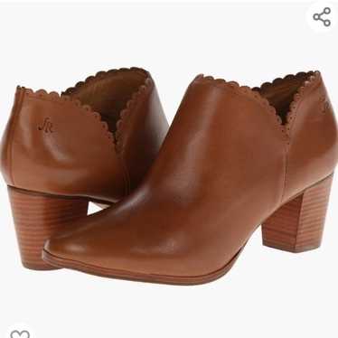Jack Rogers Marianne Cognac Leather Ankle Booties 