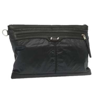 Balenciaga BALENCIAGA Clutch Bag Leather Nylon Bl… - image 1