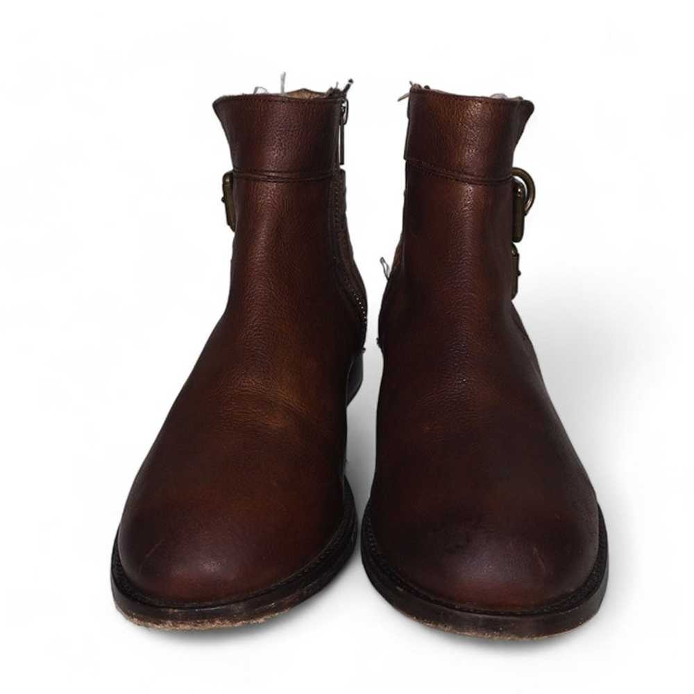 Frye Molly D. Rind Leather Ankle Boots Cognac Bro… - image 3