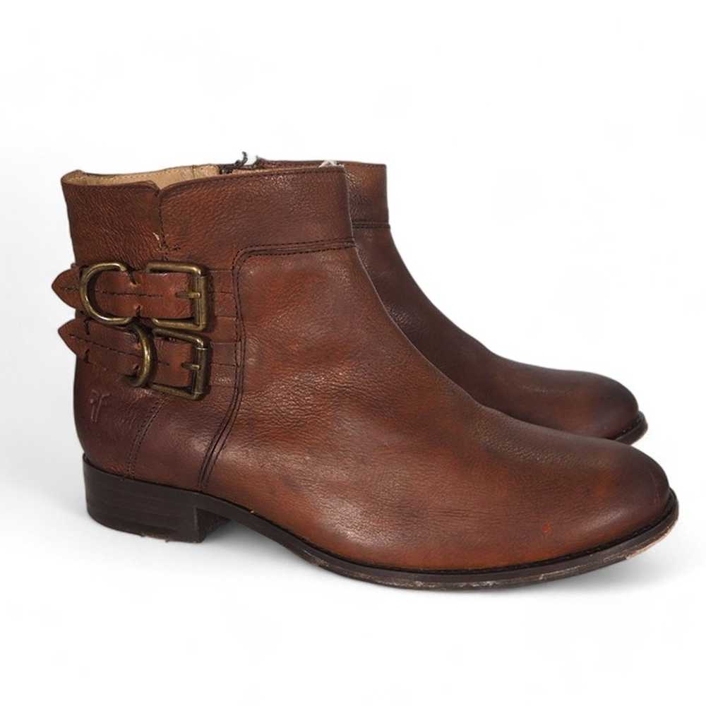 Frye Molly D. Rind Leather Ankle Boots Cognac Bro… - image 4