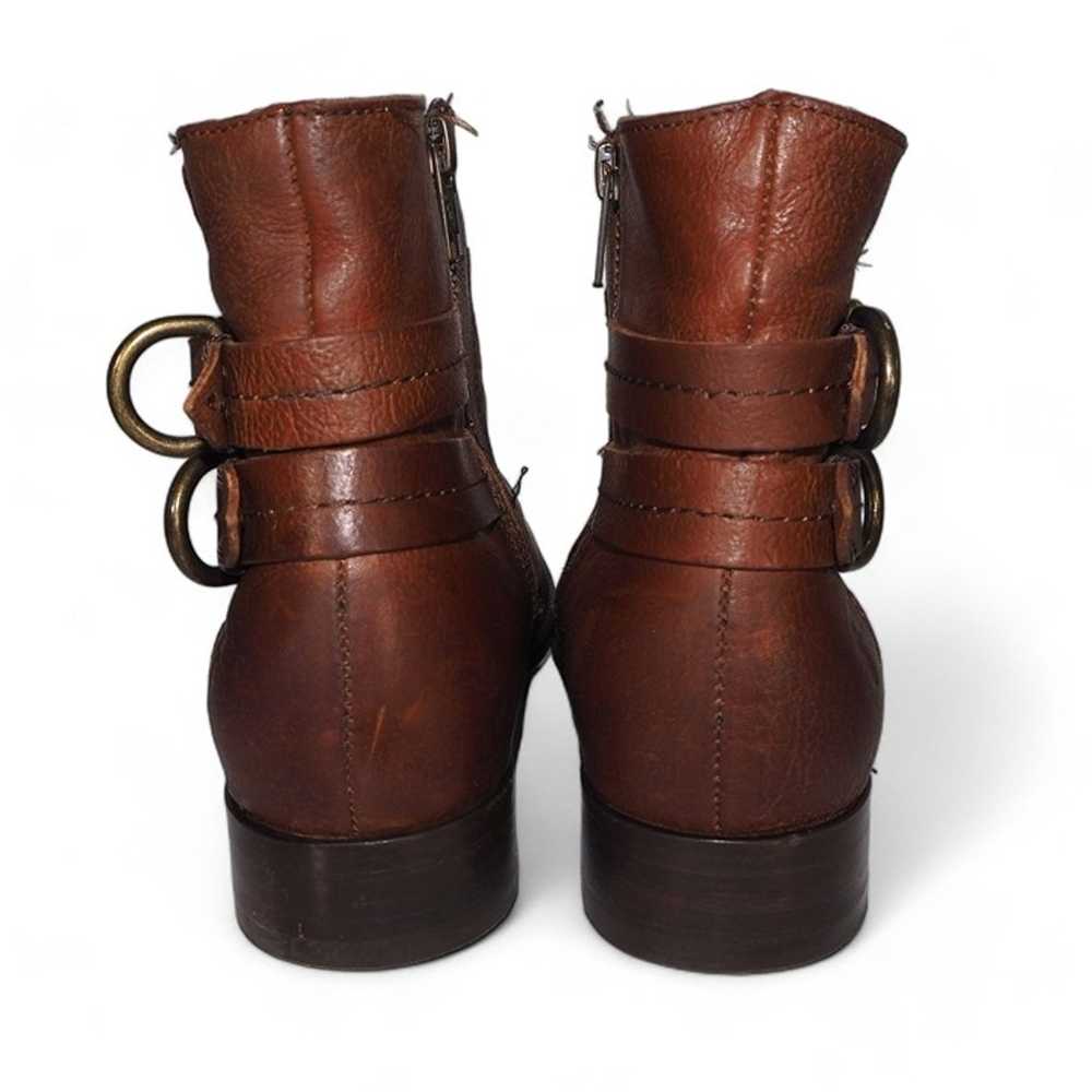 Frye Molly D. Rind Leather Ankle Boots Cognac Bro… - image 5