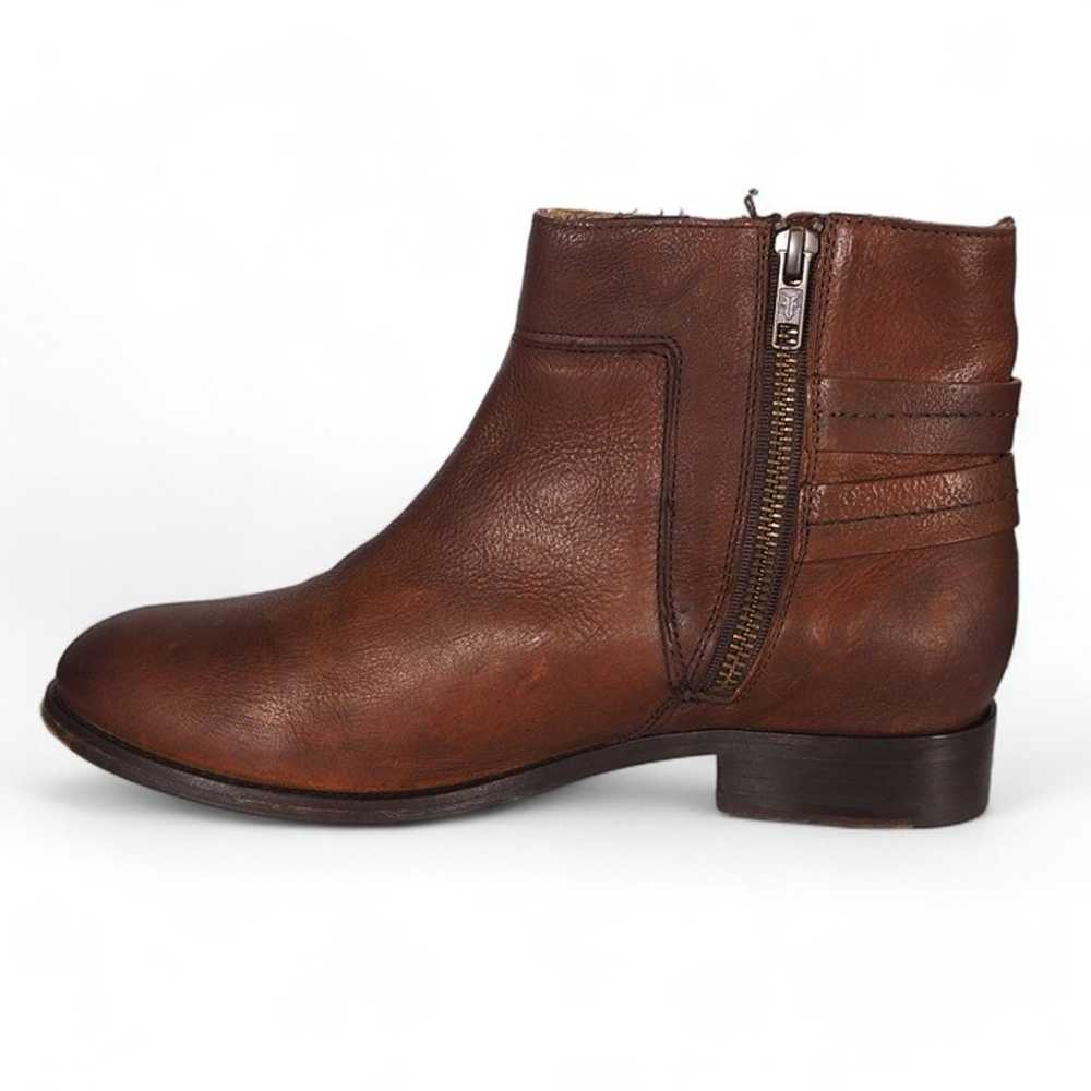 Frye Molly D. Rind Leather Ankle Boots Cognac Bro… - image 6