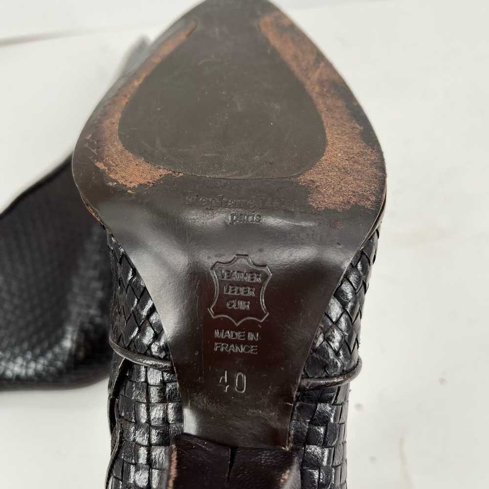 Stephane Kelian Brown textual leather boots 40 - image 4