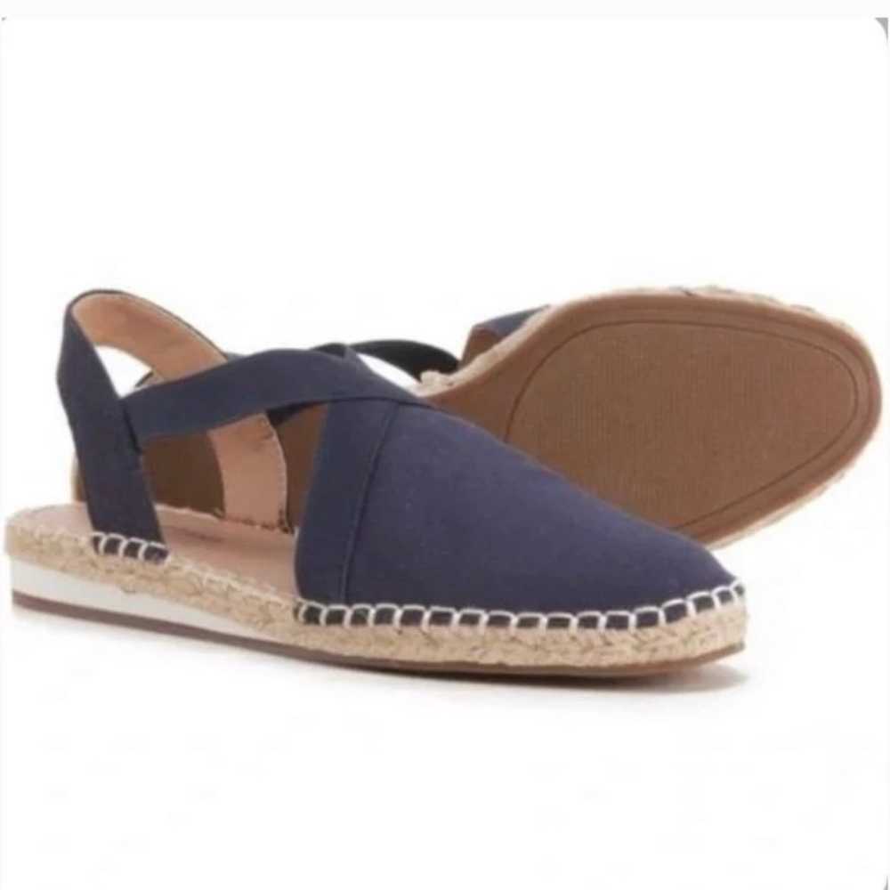 Lucky Brand Rifka Navy Canvas Slip On Flat Espadr… - image 1