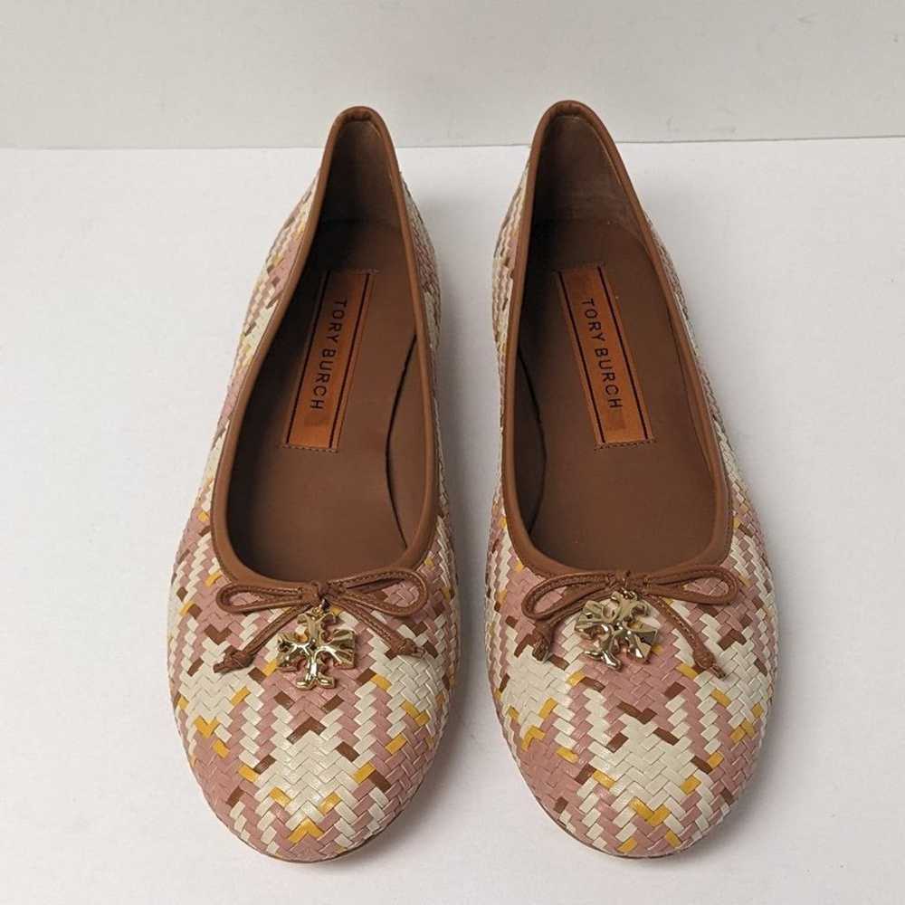 Tory Burch Tory Charm Ballet Flats, Brown Multi, … - image 3