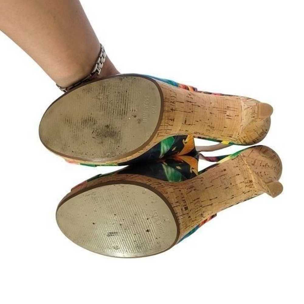 Nine West Abstract floral cork peep toe heels pum… - image 3