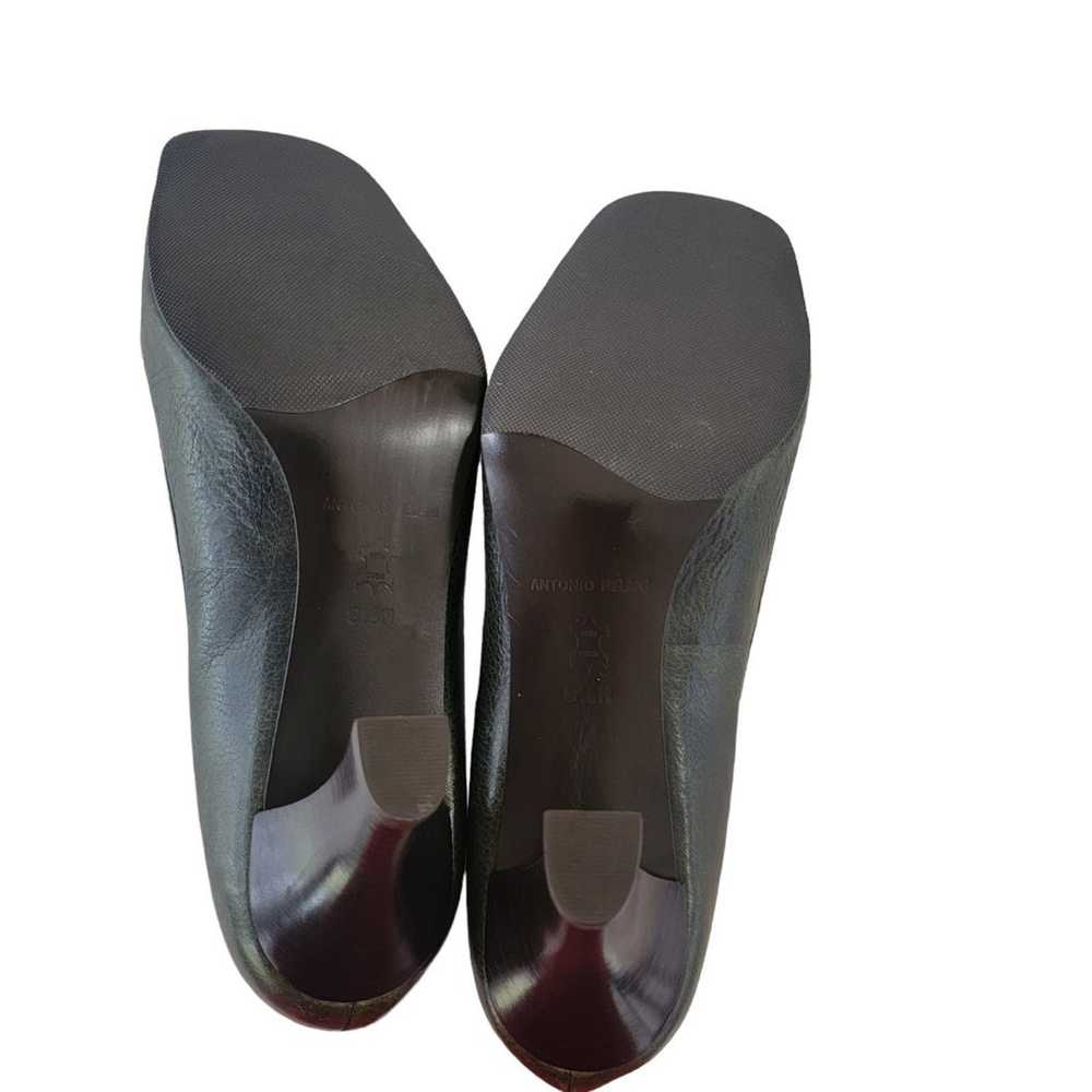 Antonio Melani olive green leather heels 3 inches… - image 5