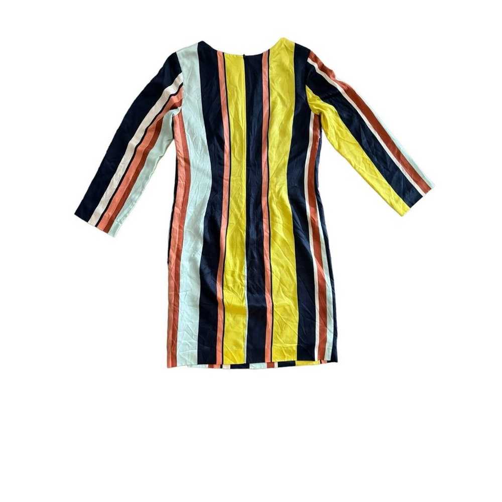 Boden Striped Long Sleeve Silk Shift Dress Size 4… - image 2