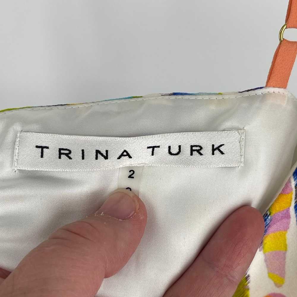 "TRINA TURK" MULTICOLOR GYPSUM PRINT FIT & FLARE … - image 7