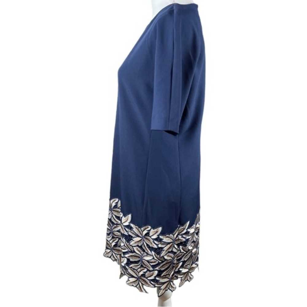 Badgley Mischka Women’s Size 2 blue floral embroi… - image 3