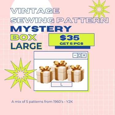Vintage Sewing Pattern Mystery Box WOMENS Lg 5 fo… - image 1