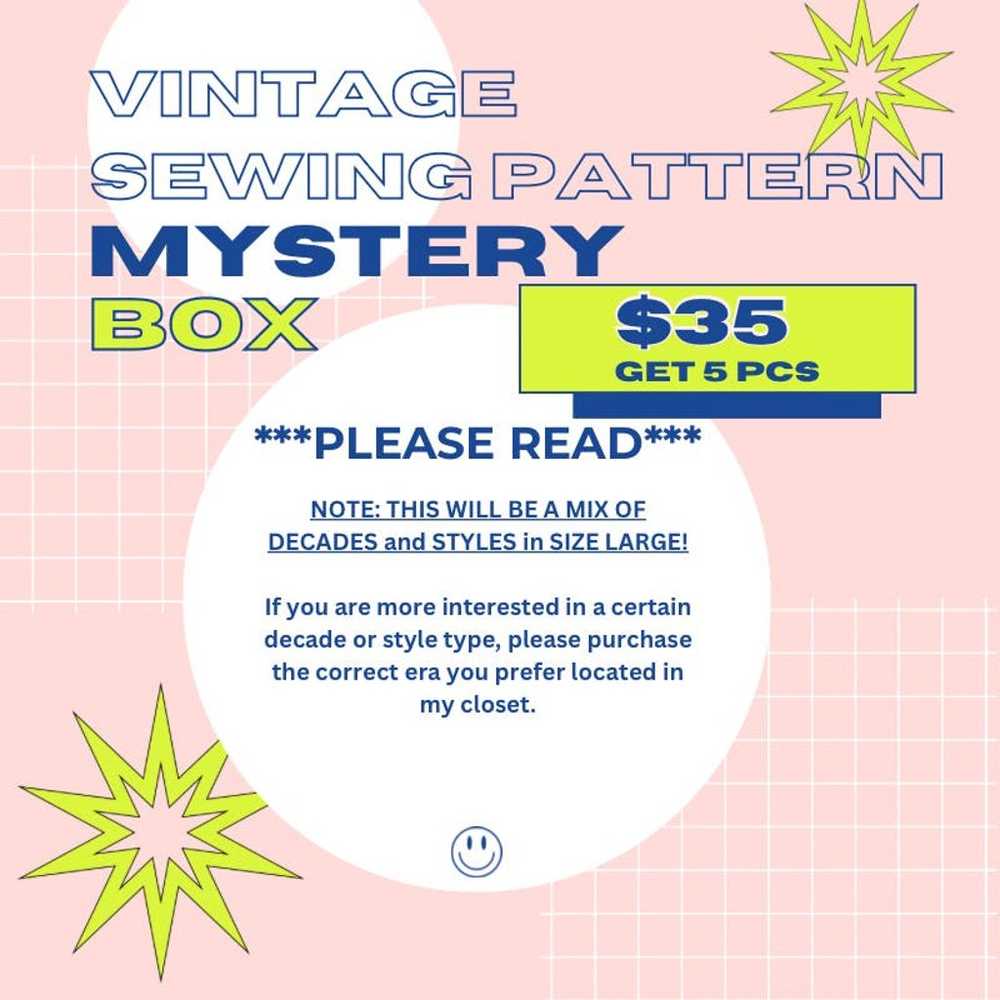 Vintage Sewing Pattern Mystery Box WOMENS Lg 5 fo… - image 2