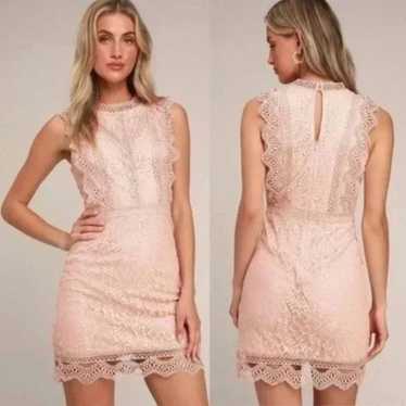 LULUS My Sweetheart Blush Lace Mini Dress Size Lar