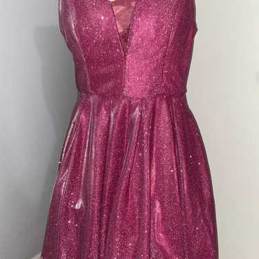 Sparkly Pink Fit and Flare Dress