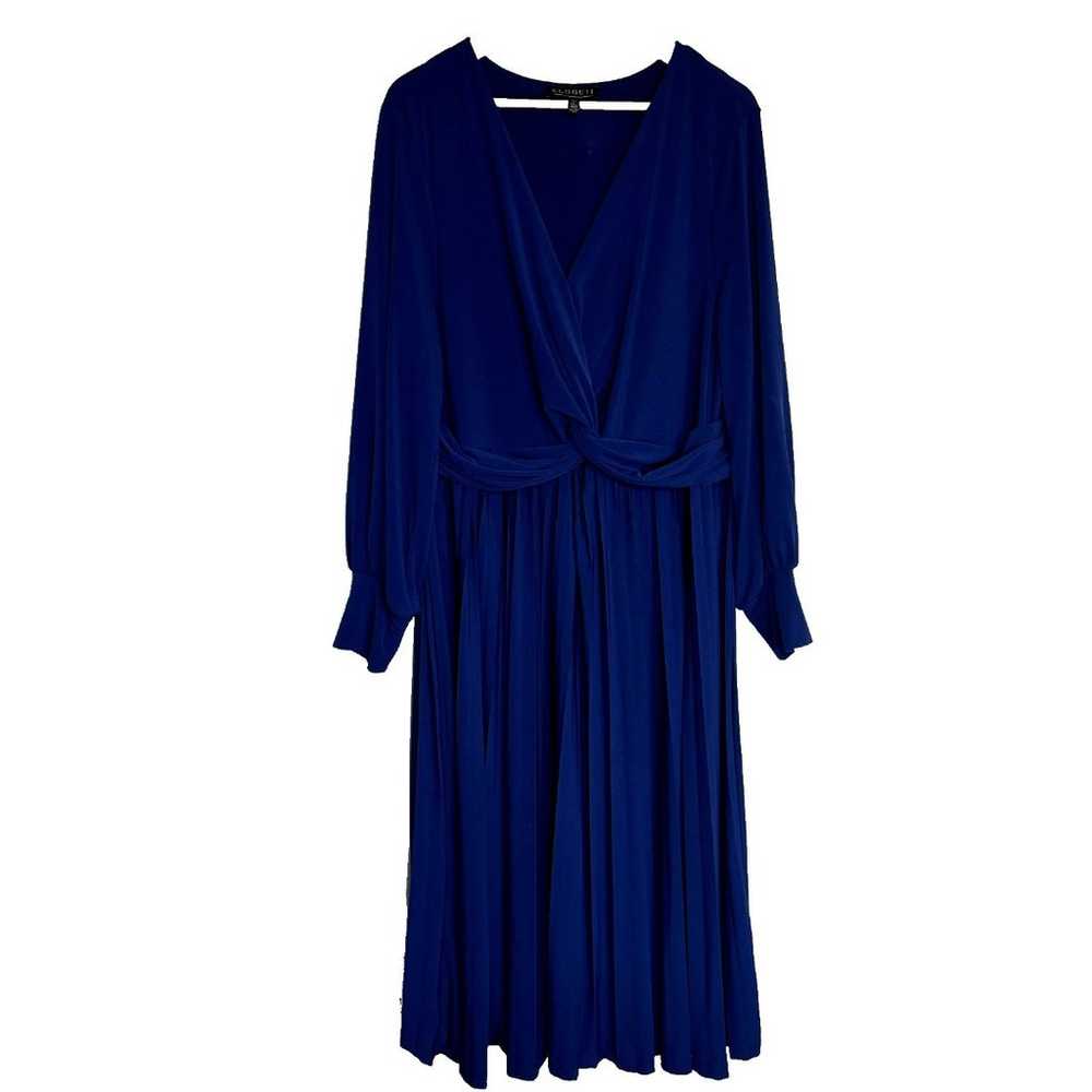 Eloquii Dress Women 20 Blue Knot Front Pleated Sk… - image 2