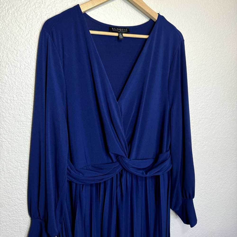 Eloquii Dress Women 20 Blue Knot Front Pleated Sk… - image 3
