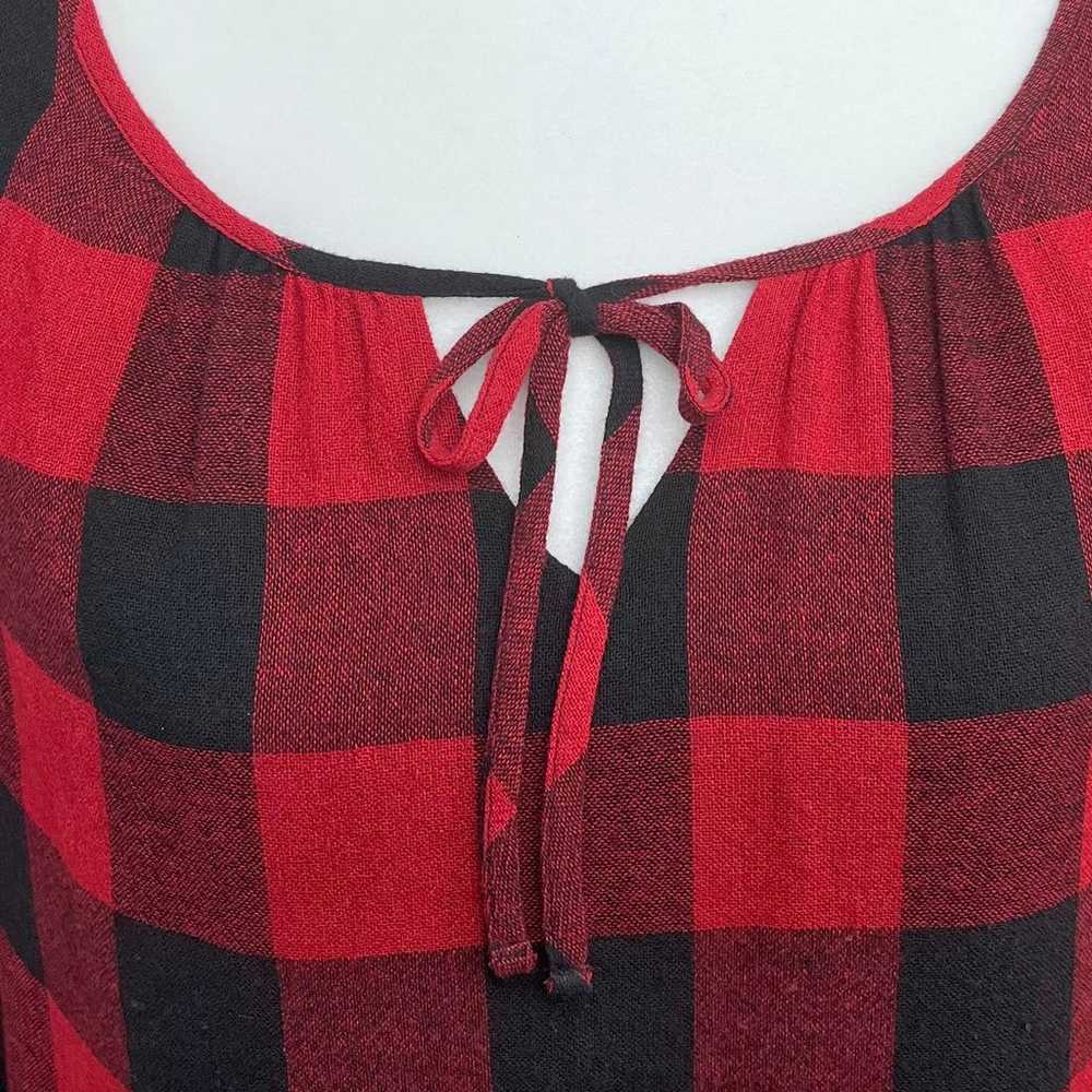 Madewell Buffalo Plaid Wool Blend Tie Front Red B… - image 5