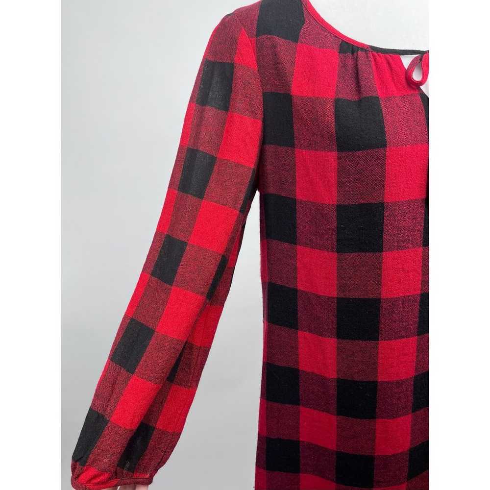 Madewell Buffalo Plaid Wool Blend Tie Front Red B… - image 6