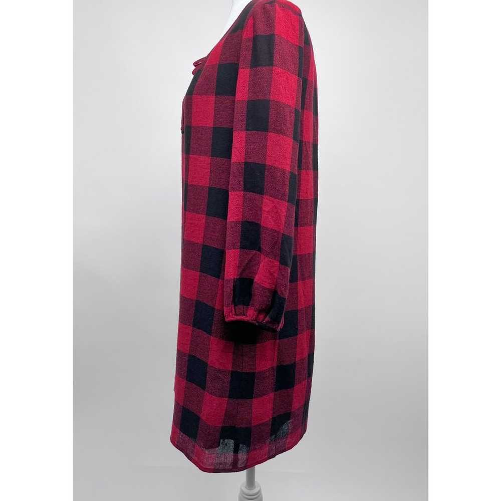 Madewell Buffalo Plaid Wool Blend Tie Front Red B… - image 7