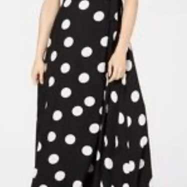 Maxi polka dot side tie dress