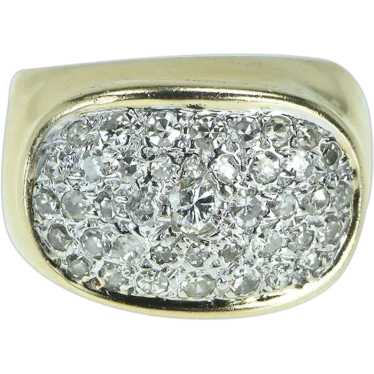 14K 0.64 Ctw Diamond Pave Encrusted Oval Ring Size