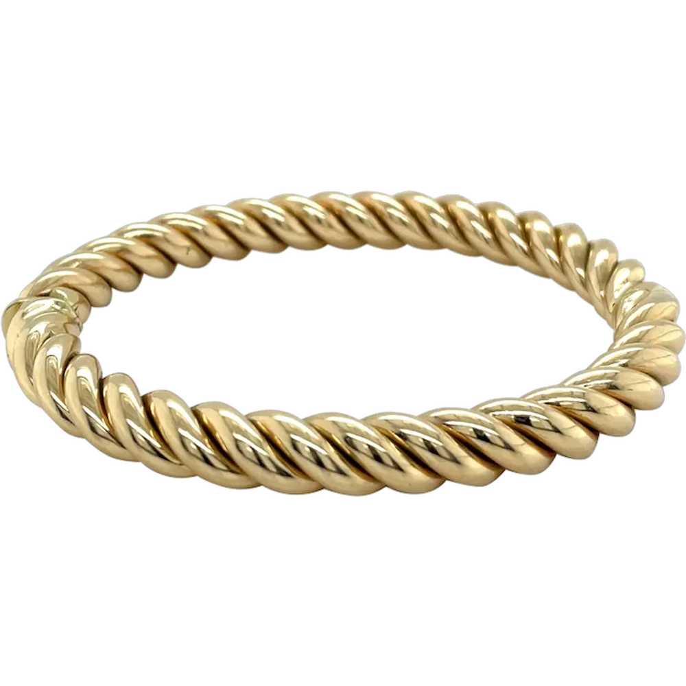 14K Yellow Gold Bangle Bracelet - image 1