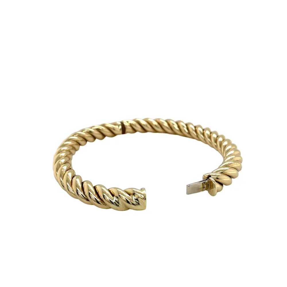 14K Yellow Gold Bangle Bracelet - image 2