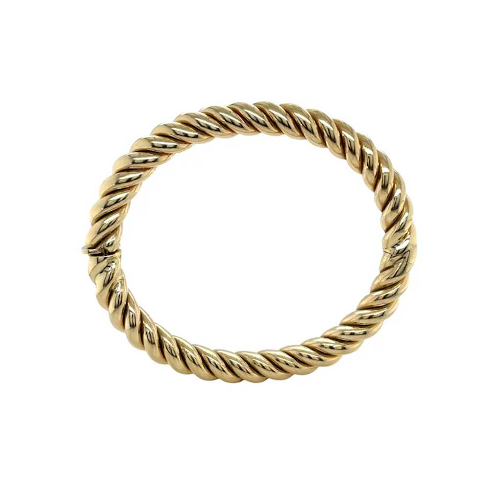 14K Yellow Gold Bangle Bracelet - image 3