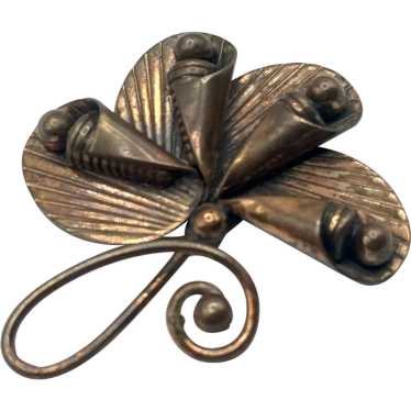 Vintage Copper Bell Brooch Pin
