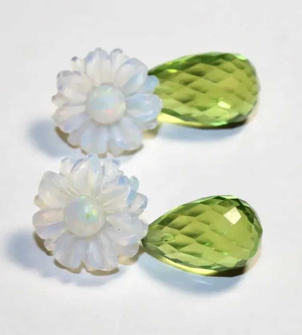 Peridot Briolette And Ethiopian Opal Earrings - image 12