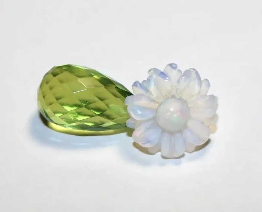 Peridot Briolette And Ethiopian Opal Earrings - image 3