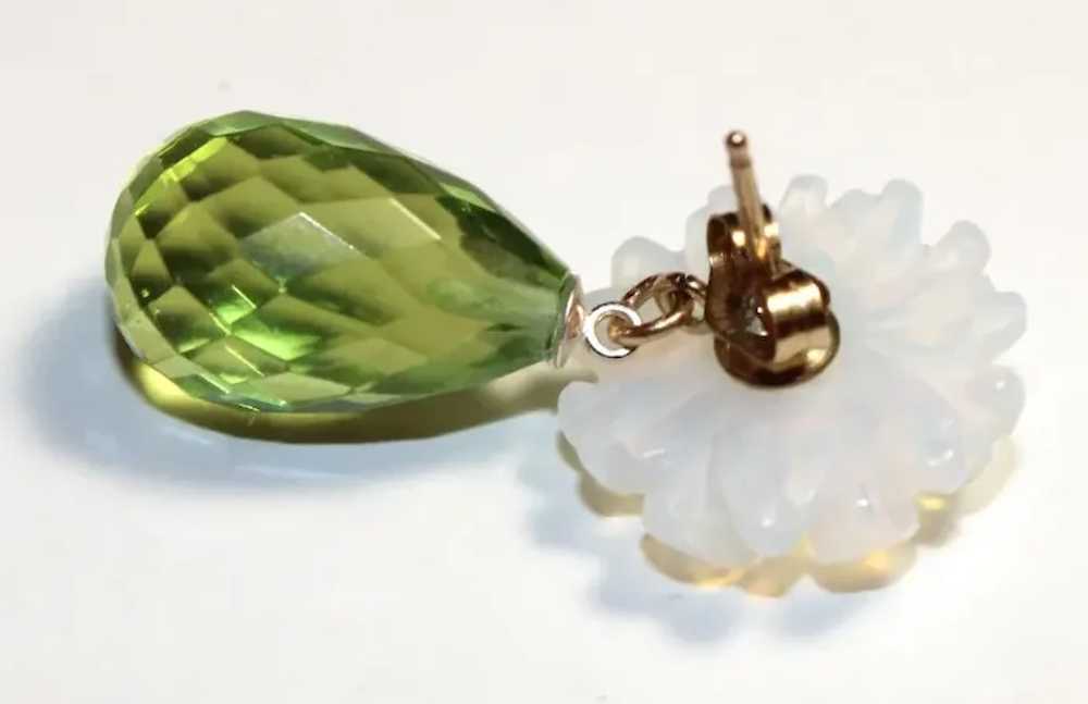 Peridot Briolette And Ethiopian Opal Earrings - image 5