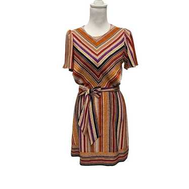 London Times Women's Striped Printed Mini Dress Si