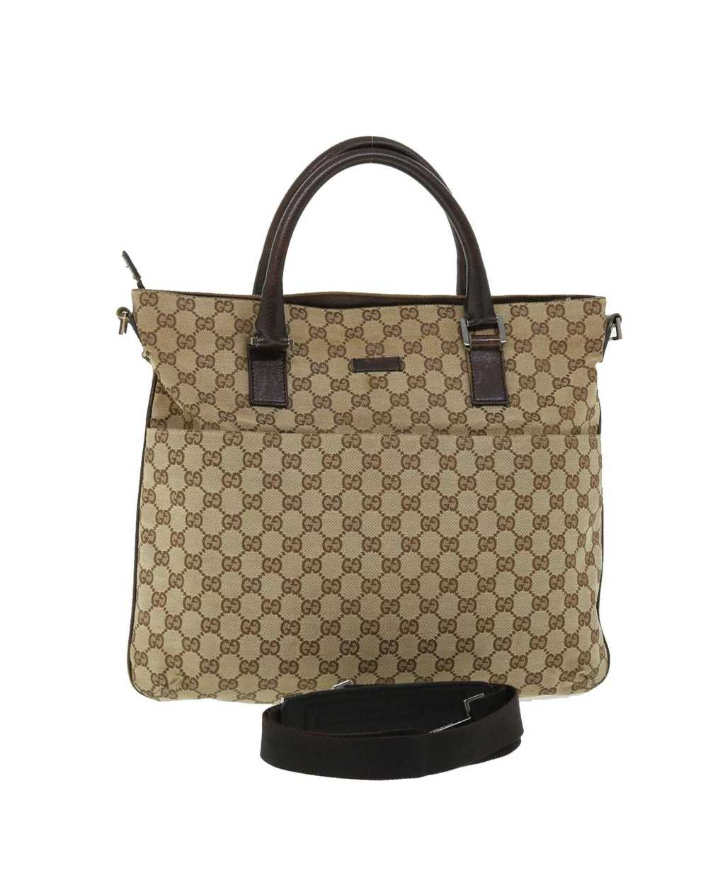Gucci Beige Canvas Shoulder Bag with GG Design - image 1